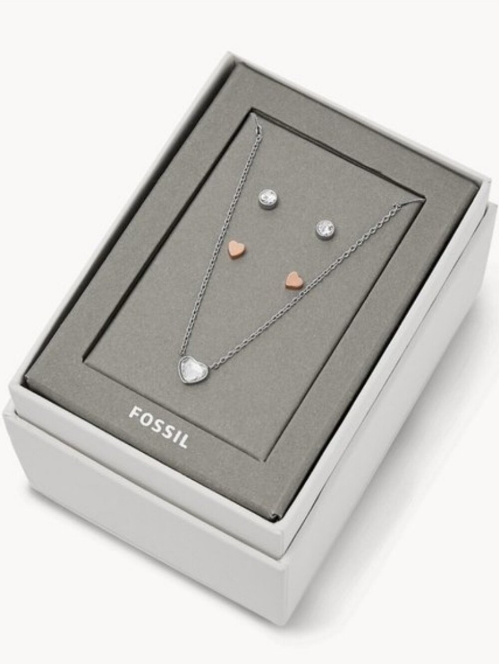 NWT Fossil earrings + necklace gift set